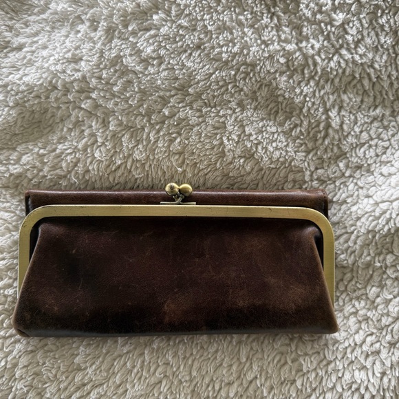 HOBO Handbags - HOBO Rachel Dark Brown Leather Clutch